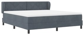 Boxspring Ágy Matrac Kószálva Szürke 180x200 cm Bársony