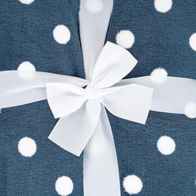 4Home Kék pöttyös gyapjú hatású pléd, 150 x 200 cm