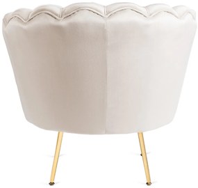 Elegáns Fotel Lábtartóval Krészínű Bársony Kárpittal. GRAND