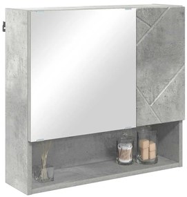 Tükörszekrény polcokkal Beton szürke 59 x 17 x 55 cm Faanyag