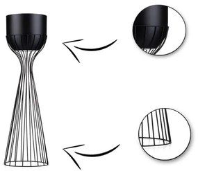 Fém virágcserép LOFT 68x20 cm fekete