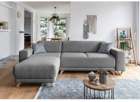 Szürke kinyitható-tárolóhelyes sarokkanapé Classy Sophie – Miuform
