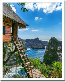 Poszterek keretben 40x50 Faház Tenger