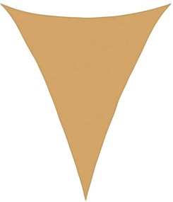 homokszínű háromszög alakú HDPE napvitorla 160 g/m² 5x6x6 m