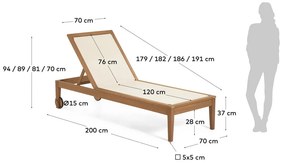 Caterin bézs eukaliptuszfa kerti napozóágy - Kave Home