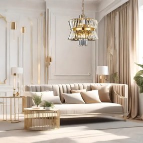 Csillár láncon AURELIA 12xE14/40W/230V arany