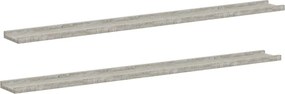 vidaXL 2 db betonszürke fali polc 115 x 9 x 3 cm