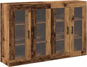 vidaXL Fali Szekrények 2 pcs Öreg fa 69,5 x 34 x 90 cm Faanyag