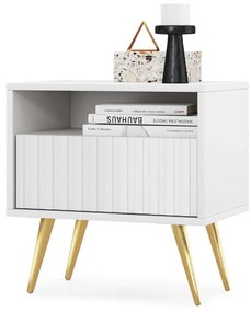 Éjjeliszekrény Biel B3  (fehér + arany). 1098855