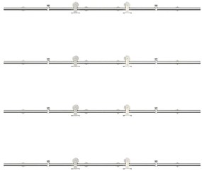 ezüstszínű rozsdamentes acél tolóajtó fémszerelék készlet 366cm