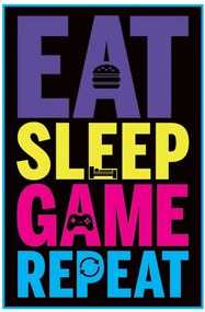 Plakát Eat, Sleep, Game, Repeat - Gaming, (61 x 91.5 cm)