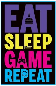 Plakát Eat, Sleep, Game, Repeat - Gaming