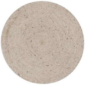Világosszürke-elefántcsont színű kézi szövésű gyapjú kerek szőnyeg ø 200 cm Takashi – Kave Home