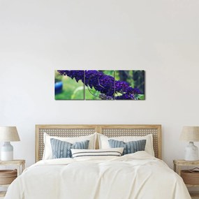 Kék virág képe (órával) (90x30 cm)