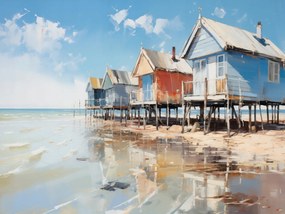Poszter 100x75cm Festői tengerparti kunyhók