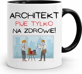 Fekete Bögre Építésznek Egészségedre! fényképes nyomattal