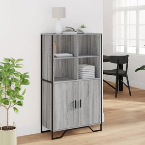 szürke sonoma színű szerelt fa magasszekrény 79,5x35,5x137,5 cm