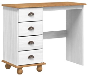 Íróasztal ASKIM&quot; Fiókokkal Fehér 95x40x75 cm Tömbfa Fenyő&quot;