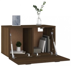 barna tölgyszínű szerelt fa faliszekrény 60 x 36,5 x 35 cm