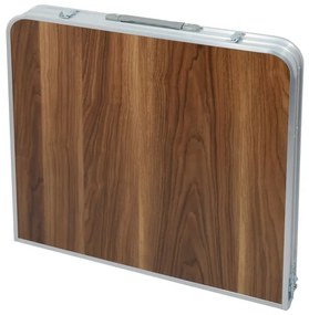 Összecsukható kempingasztal barna/króm