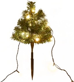 6 db PVC karácsonyi kültéri díszfa meleg fehér LED-ekkel 45 cm