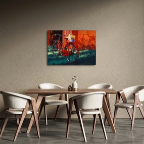 Piros kerék képe, akril festés (70x50 cm)