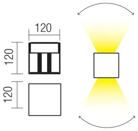 Redo 90294 - LED kültéri fali lámpatest VARY 2xLED/10W/230V 3000K IP54 fehér