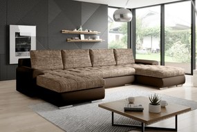 Univerzális ülőgarnitúra, ekobőr barna/barna melír, TOLITA U UNI