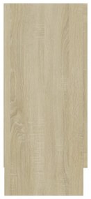 sonoma tölgy színű szerelt fa vitrinszekrény 120 x 30,5 x 70 cm