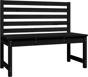 vidaXL fekete tömör fenyőfa kerti pad 109 cm