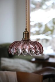 Markslöjd 109178 - KURAGE kábeles függőlámpa 1xE27/40W/230V sárgaréz/füstös rózsaszín