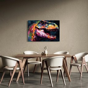 Kép - Dinoszaurusz, festészet (90x60 cm)