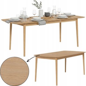 Összecsukható Étkezőasztal nappaliba téglalap alakú 219x90x75cm furnér tölgy