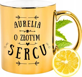 Prémium Arany Csillogó Bögre Auréliának Ajándék Nyomtatott Fotóval