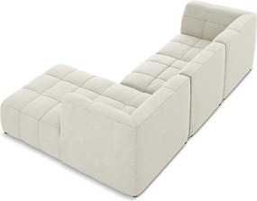 Bézs buklé sarokkanapé (jobb oldali-heverő résszel) Aloha – Makamii