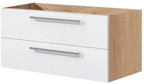 Mereo Mereo, Bino, fürdőszoba szekrény 121 cm, fehér-tölgy arlington, MER-CN673S