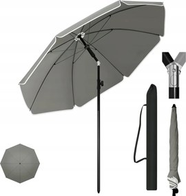 Kerti Strand Napernyő Állítható Összecsukható Táska Vízálló Szürke