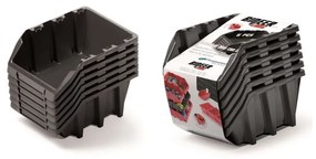 Kistenberg 6 db-os tárolódoboz készlet BINEER LONG 249x158x114mm, fekete színben