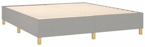 világosszürke szövet rugós és LED-es ágy matraccal 160x200 cm