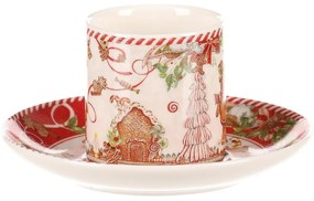 Mézeskalács ajándék szett 2 karácsonyi csésze csészealjjal 70 ml