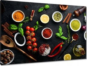 Festmények 120x80 Különböző fűszerek készlet
