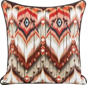 Párnahuzat 45x45 cikcakkos bézs bordó bársony