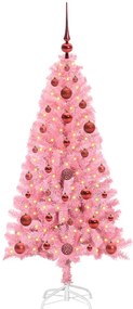 Karácsonyfa 150 LED-del állvánnyal Rózsaszín 120 cm PVC
