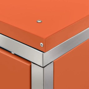 acél tároló három gurítható szemeteskukához 207x77,5x112,5 cm