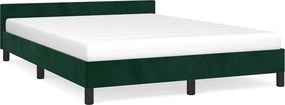 vidaXL sötétzöld bársony ágykeret matrac nélkül 140 x 190 cm