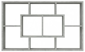 betonszürke szerelt fa fali polc 85 x 16 x 52,5 cm