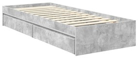 vidaXL Tárolós Ágy fejtámlával Beton Szürke 75 x 190 cm Faanyag