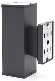 Aigostar - Kültéri fali lámpa 2xGU10/230V fekete IP65 szögletes