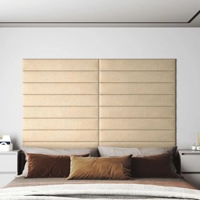 12 db krémszínű szövet fali panel 90 x 15 cm 1,62 m²