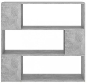 betonszürke szerelt fa térelválasztó könyvszekrény 100x24x94 cm